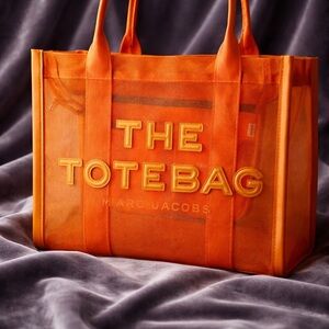 Marc Jacobs Orange Mesh Crossbody Shoulder Tote